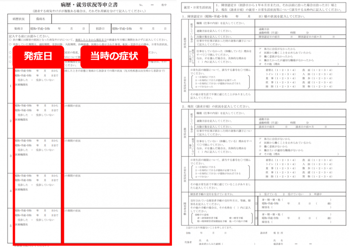 障害年金の申請の資料_病歴状況等申立書